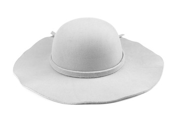 Elegant woman white hat