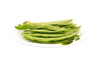 fresh beans in ceramic plate