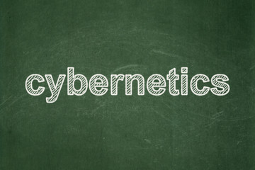 Obraz premium Science concept: text Cybernetics on Green chalkboard background