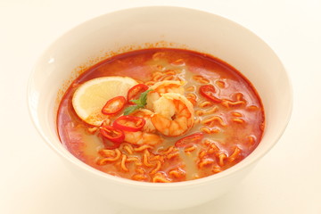 Singapore food, shrimp Laksa