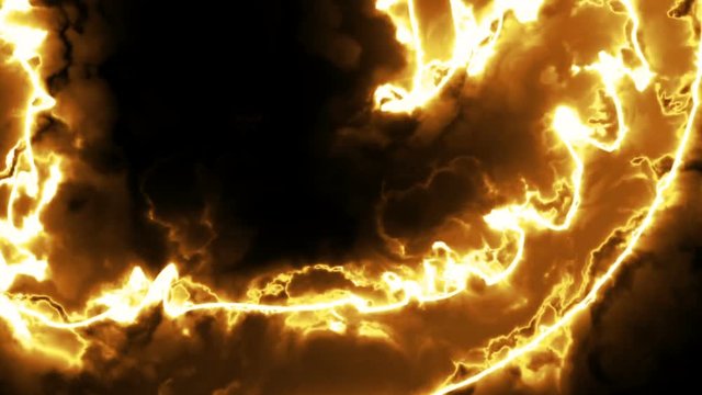 yellow dragon sign in colorful aura of energy
