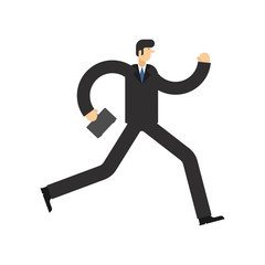 Businessman running isolated. Boss run. Vector illustration