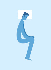 Man sleep. Guy are sleeping. vector illustration