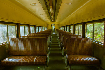 Ausrangierte Waggons im Park Stone Mountain, Georgia, USA