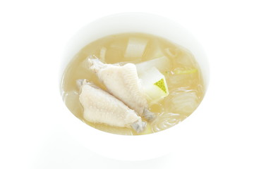 Chinese food, winter melon and chicken wing  soup