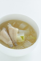Chinese food, winter melon and chicken wing  soup