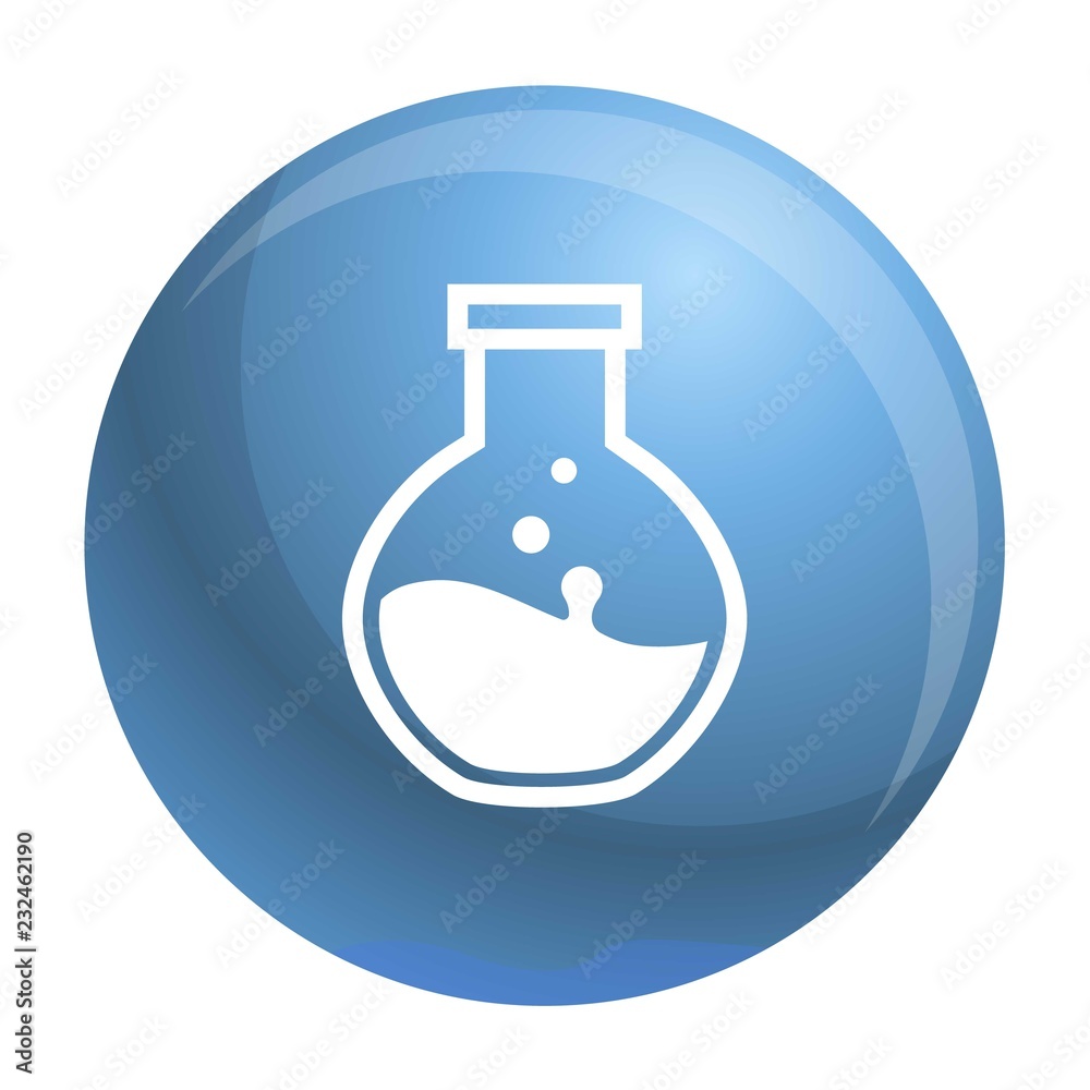 Poster round flask icon. simple illustration of round flask vector icon for web design isolated on white ba