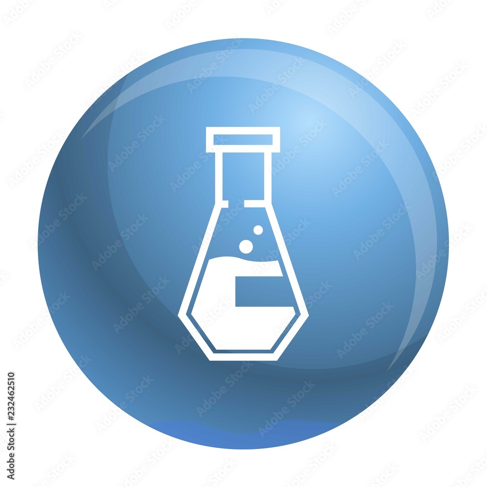 Poster conical flask icon. simple illustration of conical flask vector icon for web design isolated on whit