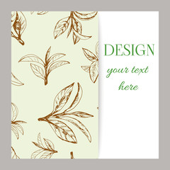 banner design with tea leaves hand-drawn - 232462761