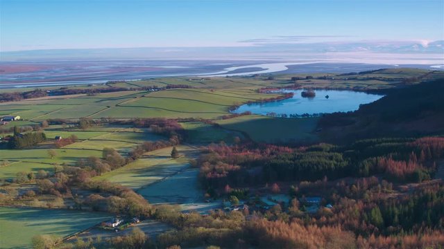 Stunning aerial shot of Waterloo Monument in Dumfries and Galloway, Scotland
