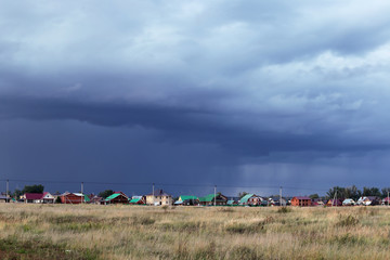 storm over the village