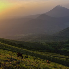view from El Hoyo volcano campsite 