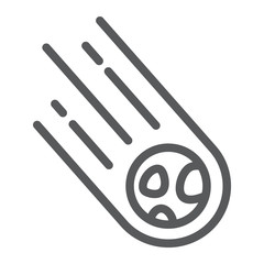 Asteroid line icon, space and meteor, meteorite sign, vector graphics, a linear pattern on a white background.
