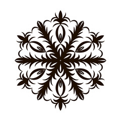 Vector illustration of a snowflake isolated on white