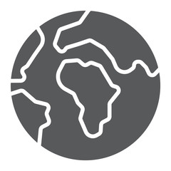 Earth glyph icon, world and geography, planet sign, vector graphics, a solid pattern on a white background.
