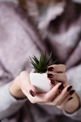 Girl holding a flower