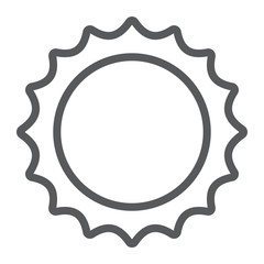 Sun line icon, cosmos and space, solar sign, vector graphics, a linear pattern on a white background.