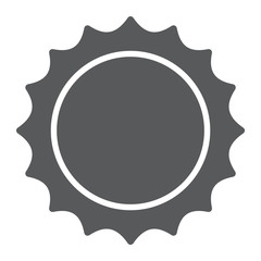 Sun glyph icon, cosmos and space, solar sign, vector graphics, a solid pattern on a white background.