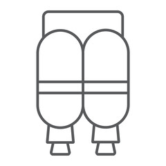 Jetpack thin line icon, astronomy and technology, space transport sign, vector graphics, a linear pattern on a white background.