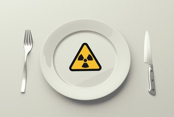 sign radiation on plate