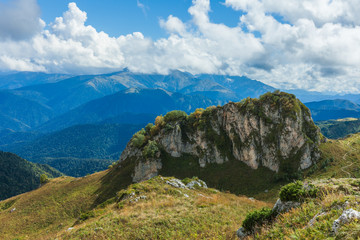 Mountains Plateau Lagonaki of Adygea. Russian Caucasus.