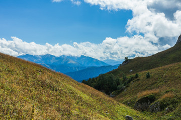Mountains Plateau Lagonaki of Adygea. Russian Caucasus.
