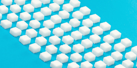 White sweet sugar cubes seamless pattern