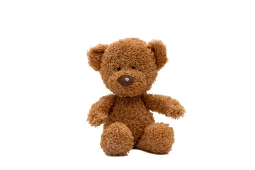 Fotobehang teddy bear isolated on white background © tobibambola