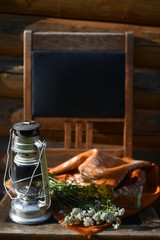 the flashlight on the chair