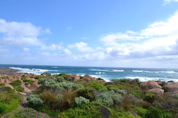 Coastal view of the blue Indian Ocean
