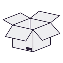 open cardboard box isolated icon