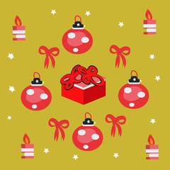 Red gift box with ribbon and bow.