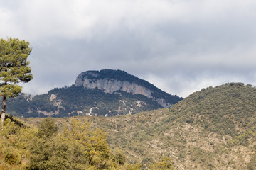 landscape of mountains and blue sky
