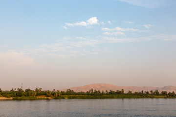 With a ship on the river Nile