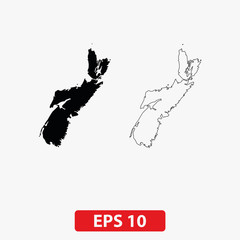 Map of Nova Scotia, Canada. Vector