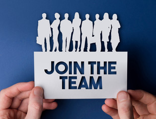 Join the team business people sign. Recruitment and career development concept