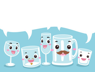 Mascot Drinking Glass Speech Bubble Illustration