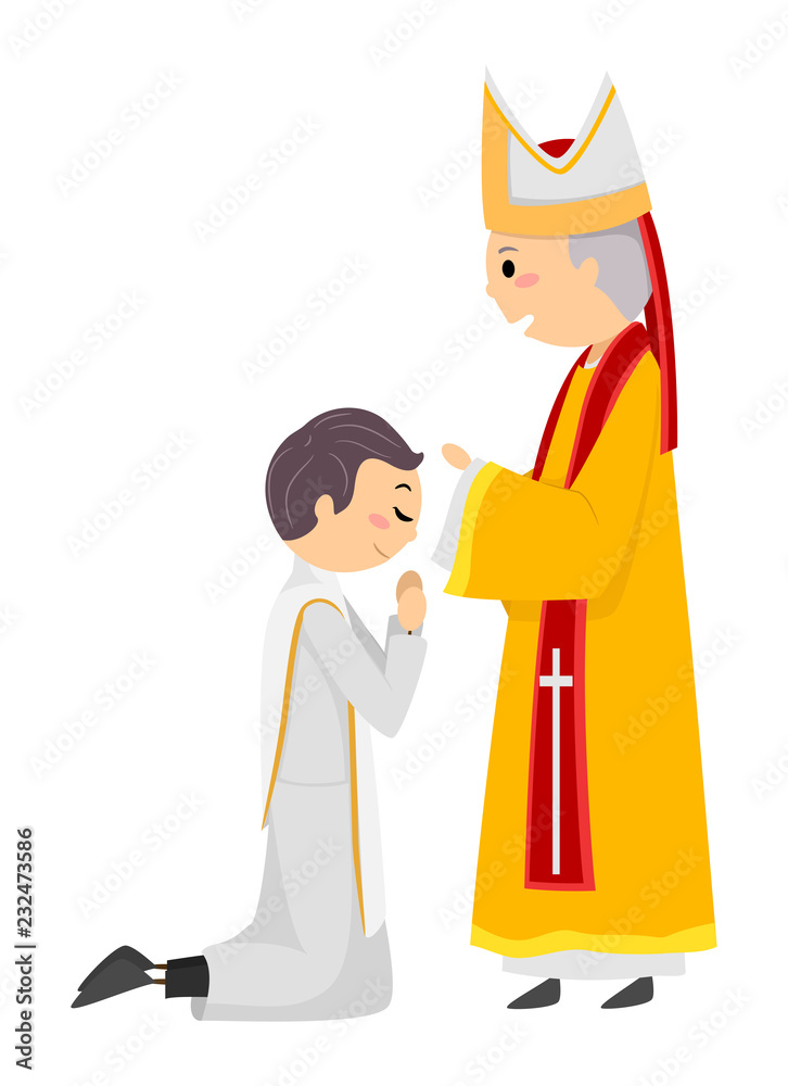 Poster Stickman Priest Ordination Illustration