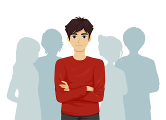 Fototapeta premium Teen Guy Leader Illustration