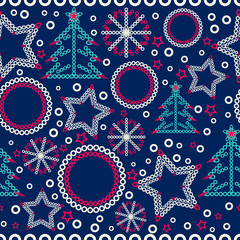 Seamless Christmas ornamental decor pattern
