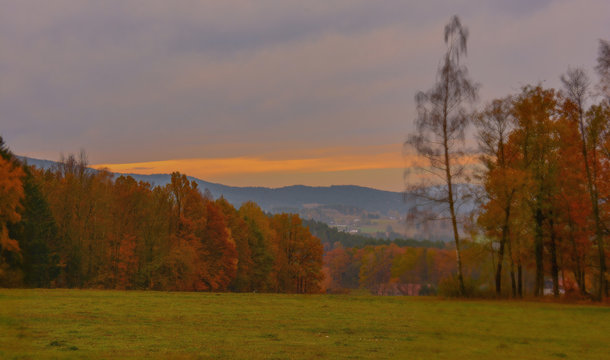 sunset in authumn