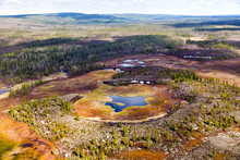 Northern landscape. Endless forests. Impenetrable swamps in the north