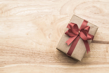 gifts box and copy space flat lay for holiday season