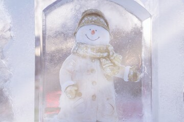 snowman ice sculpture
