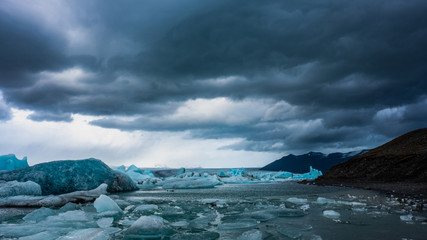 Melting ice, glacier, global warming