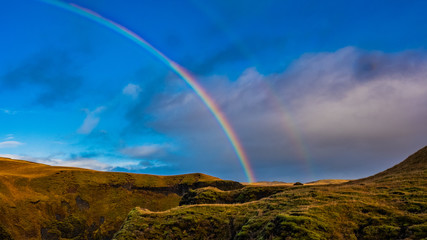 Fototapeta na wymiar Double rainbow, landscape