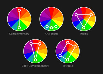 color wheel theory illustration color scheme matching minimal simple