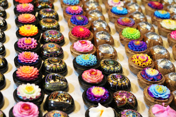 Flowers made of candles.Like lotus .Beautiful and colorful.