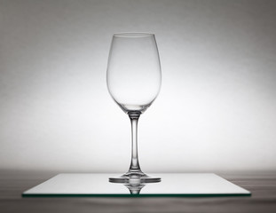Glass wine glass is onglass