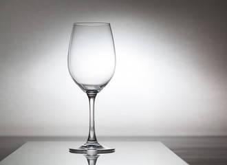 Glass wine glass is onglass